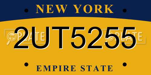 2UT5255 New York License Plate