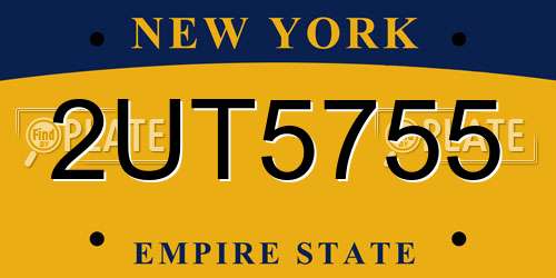 2UT5755 New York License Plate
