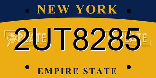 2UT8285 New York License Plate