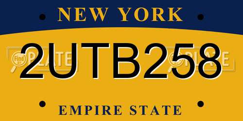 2UTB258 New York License Plate