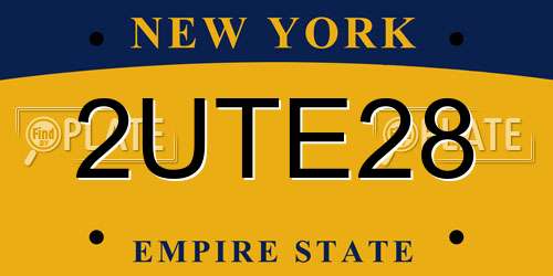 2UTE28 New York License Plate