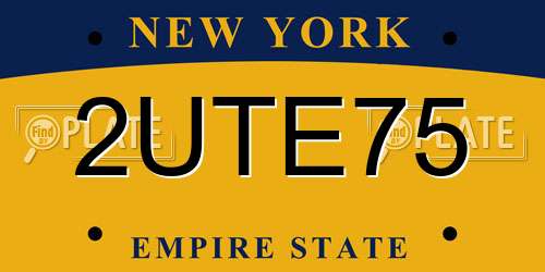 2UTE75 New York License Plate