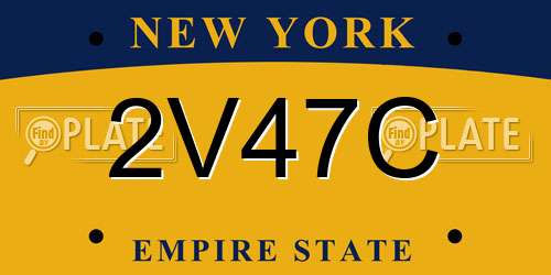 2V47C New York License Plate