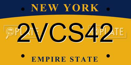 2VCS42 New York License Plate