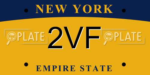 2VF New York License Plate