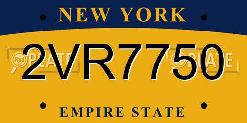 2VR7750 New York License Plate