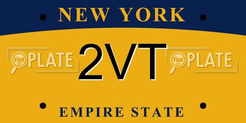 2VT New York License Plate