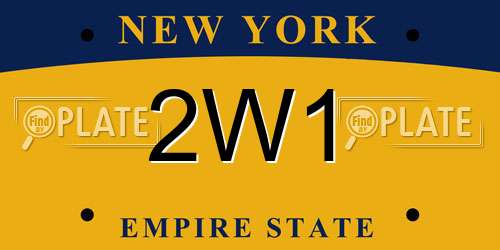 2W1 New York License Plate