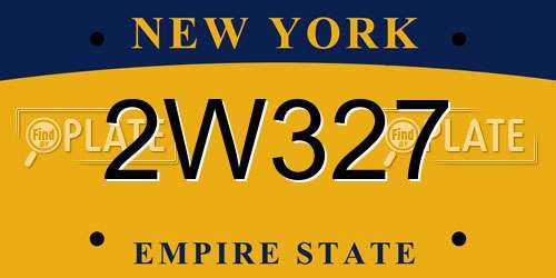 2W327 New York License Plate