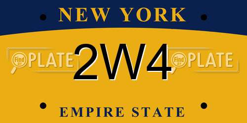 2W4 New York License Plate