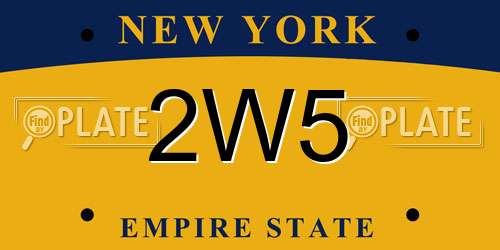 2W5 New York License Plate