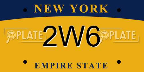 2W6 New York License Plate