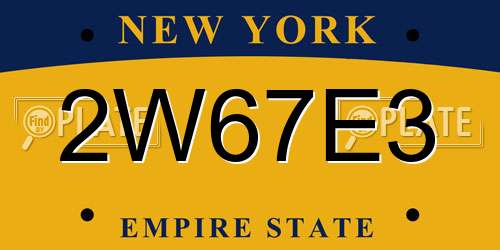 2W67E3 New York License Plate
