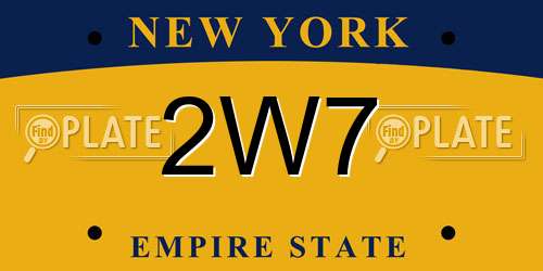 2W7 New York License Plate