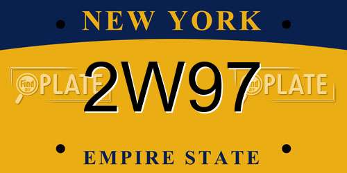 2W97 New York License Plate
