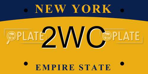 2WC New York License Plate