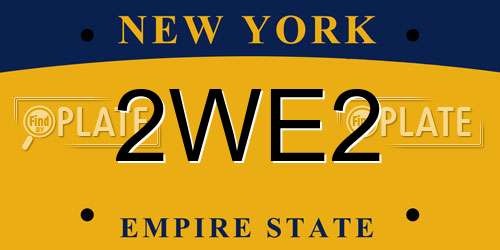 2WE2 New York License Plate