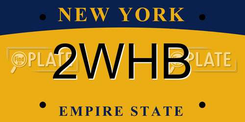 2WHB New York License Plate