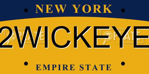 2WICKEYE New York License Plate