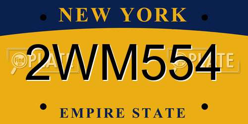 2WM554 New York License Plate