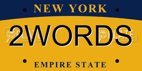 2WORDS New York License Plate