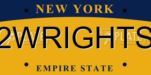 2WRIGHTS New York License Plate