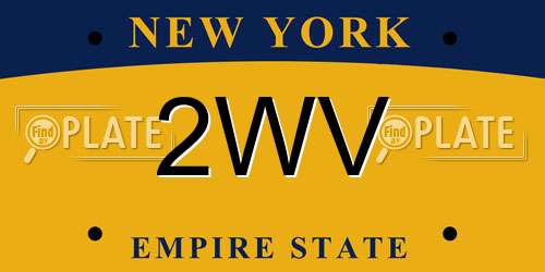 2WV New York License Plate