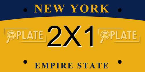 2X1 New York License Plate