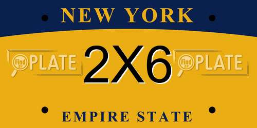 2X6 New York License Plate