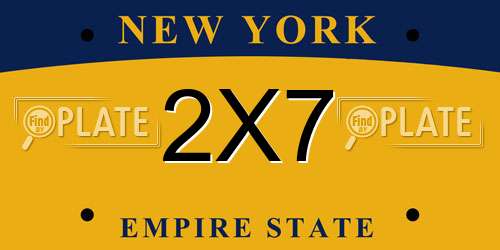 2X7 New York License Plate