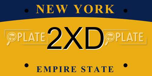 2XD New York License Plate