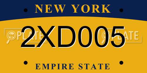 2XD005 New York License Plate
