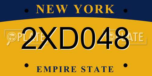 2XD048 New York License Plate