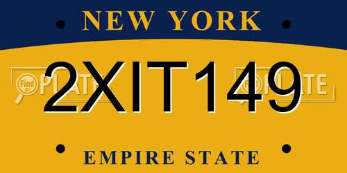 2XIT149 New York License Plate