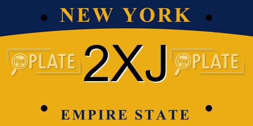 2XJ New York License Plate