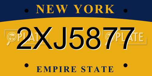 2XJ5877 New York License Plate