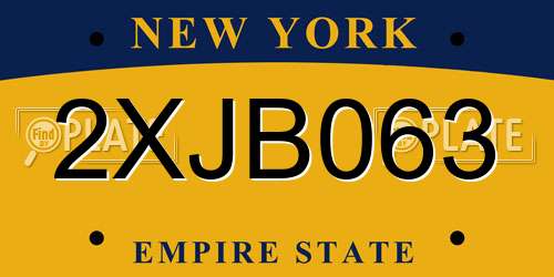 2XJB063 New York License Plate