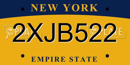 2XJB522 New York License Plate