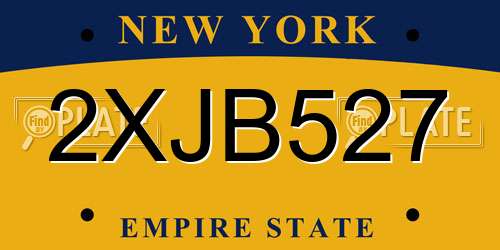 2XJB527 New York License Plate