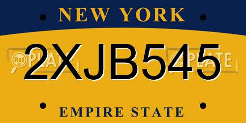 2XJB545 New York License Plate