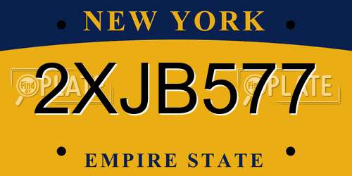 2XJB577 New York License Plate
