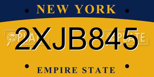 2XJB845 New York License Plate
