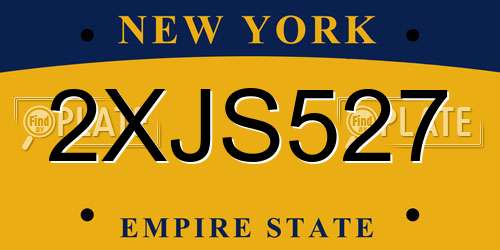2XJS527 New York License Plate