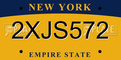 2XJS572 New York License Plate
