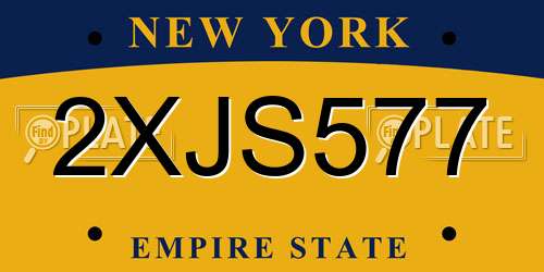 2XJS577 New York License Plate
