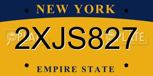 2XJS827 New York License Plate
