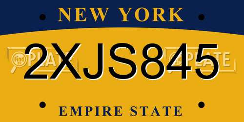 2XJS845 New York License Plate