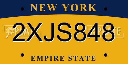 2XJS848 New York License Plate