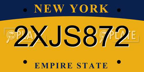 2XJS872 New York License Plate