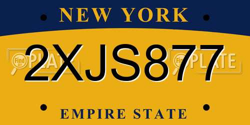 2XJS877 New York License Plate